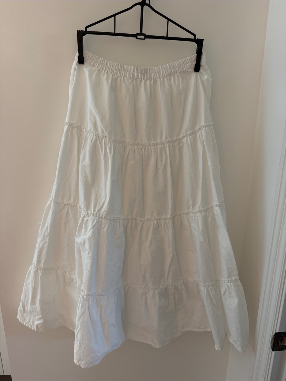 Aritzia Sunday Best Mars White Tiered A-Line Maxi Skirt